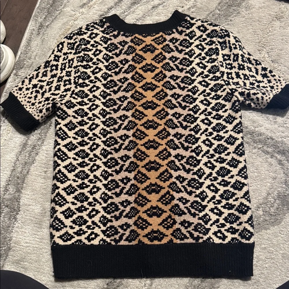 Anthropologie Black and Cream Knit Sweater - Picture 3 of 3